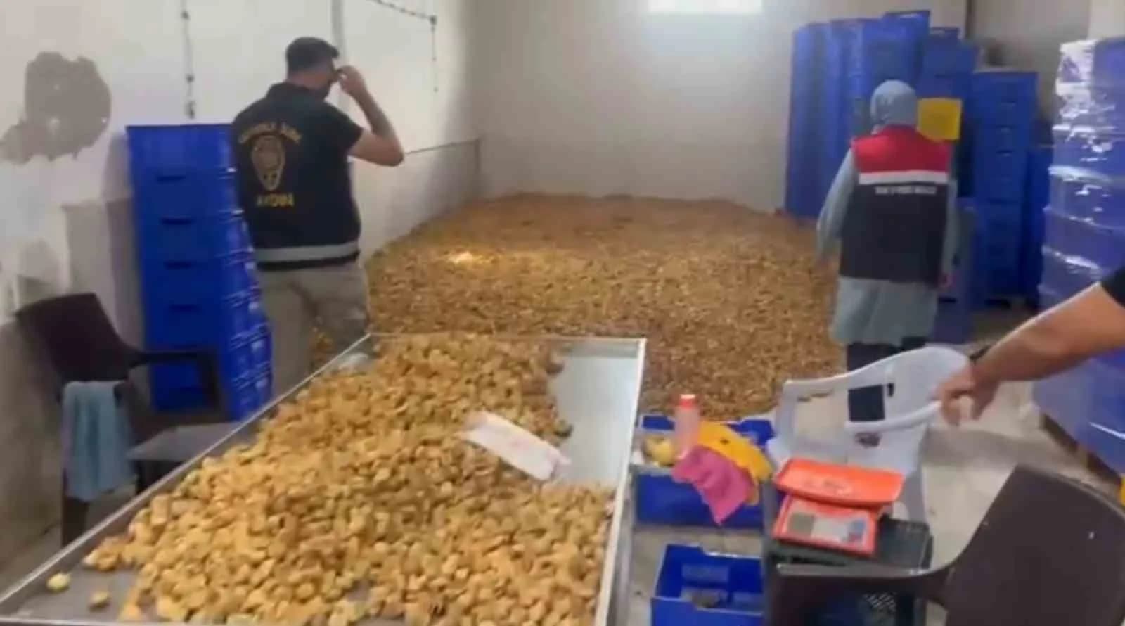 20 milyon TL değerinde 25 ton etiketsiz kuru incir ele geçirildi