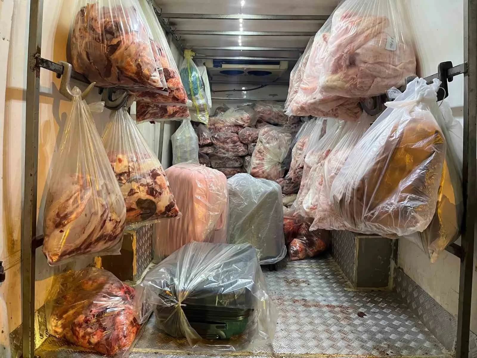 2 ton 809 kilo et ve sakatat ele geçirildi