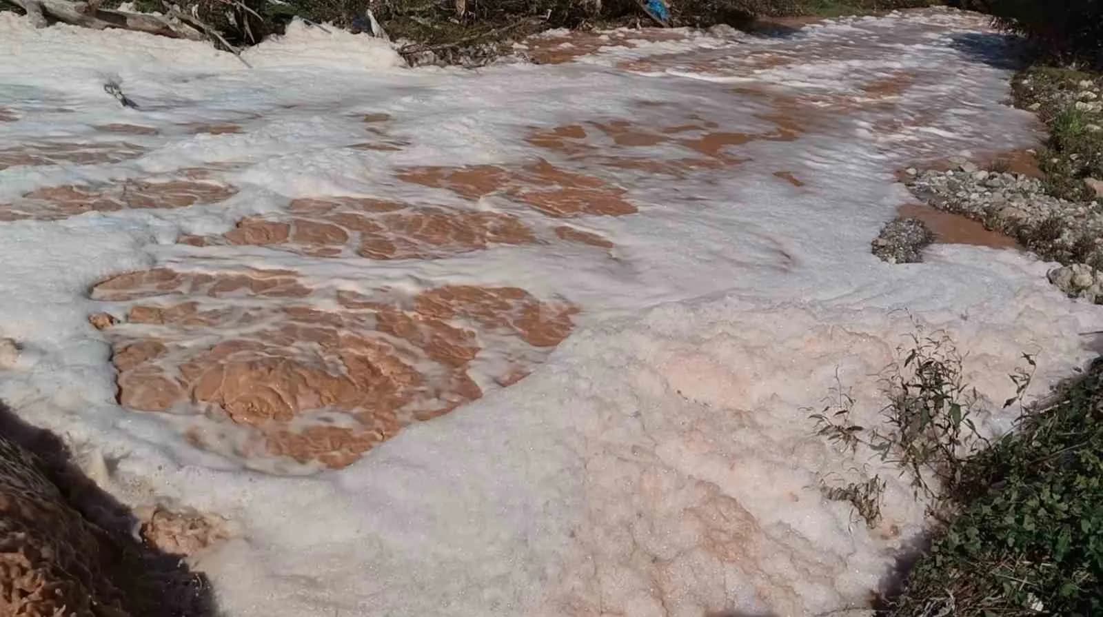 Gebze'de köpüren dereden gelen ağır koku tepki topluyor