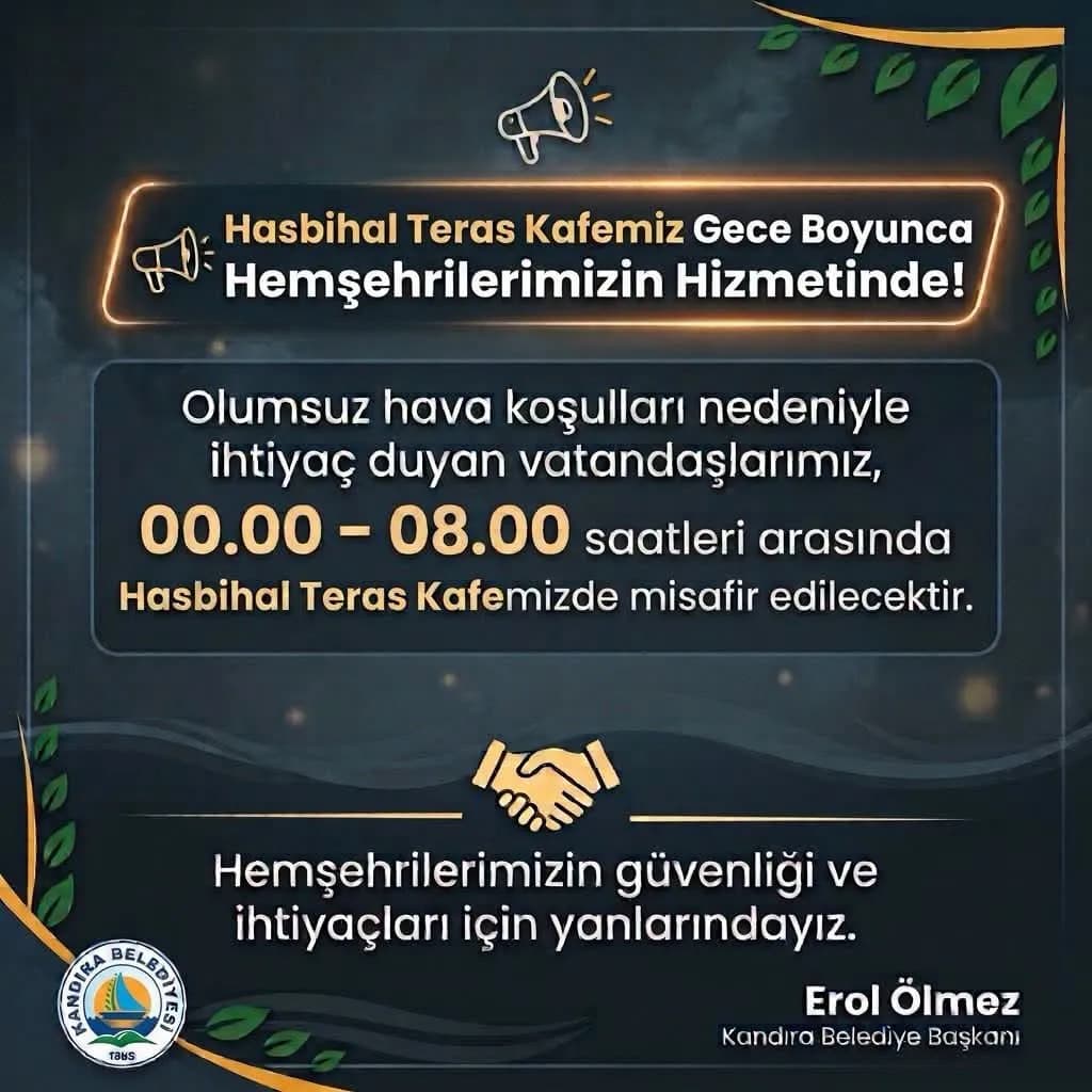 Kandıra’da Hasbihal Teras Kafe gece boyunca açık olacak
