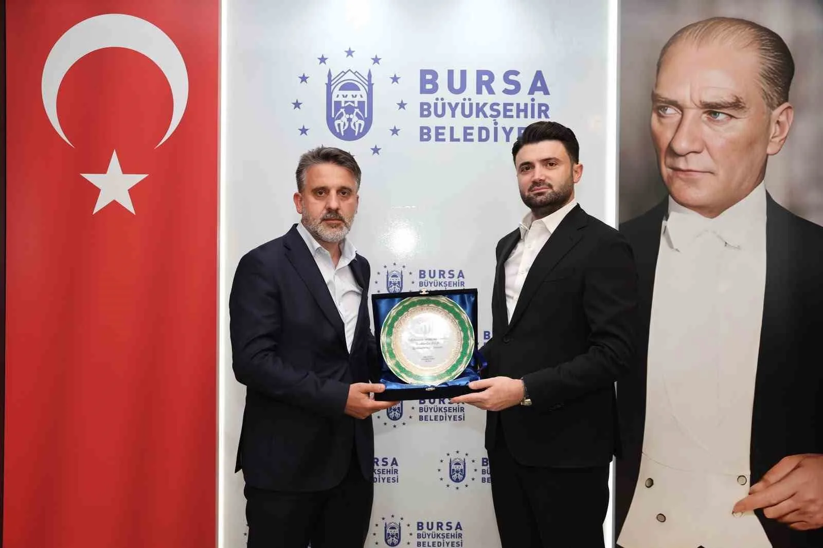 BELEDİYE BAŞKAN VEKİLİ ŞAHİN BİBA VE BURSASPOR BAŞKANI ENES ÇELİK